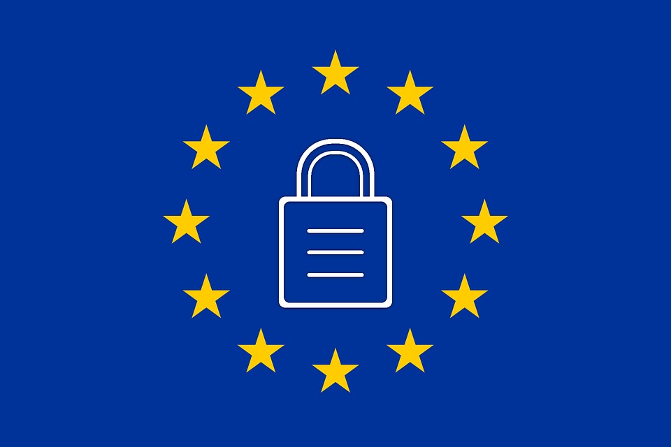 Image of European Union with a lock in the middle, depicting the EU's new GDPR policies.
