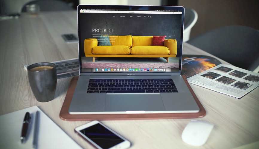 Website design on a laptop