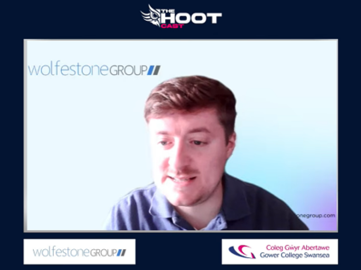 Screenshot of Keiran Davies appearing on the Hoot Podcast via Teams