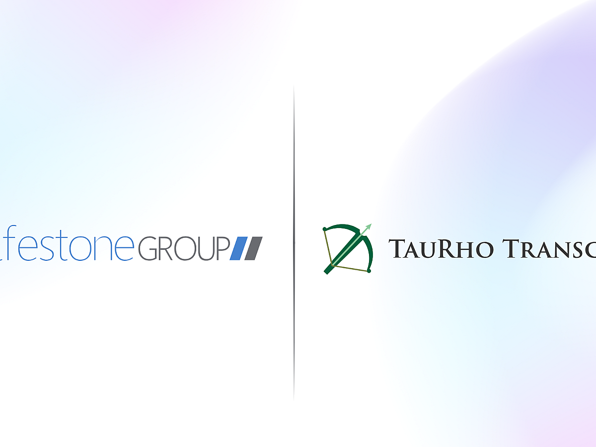 Wolfestone Group logo next to the TauRho Transcribes logo