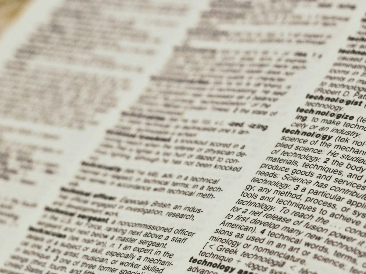 Close up photo of a dictionary